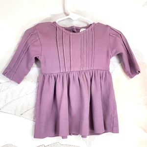 Kate Quinn 3-6 months girl plum dress 100% organic cotton button back